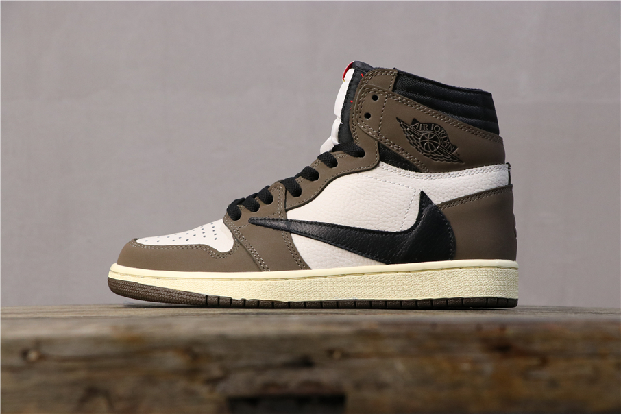 Air Jordan 1 GS High OG TS SP Brown Black White Shoes - Click Image to Close